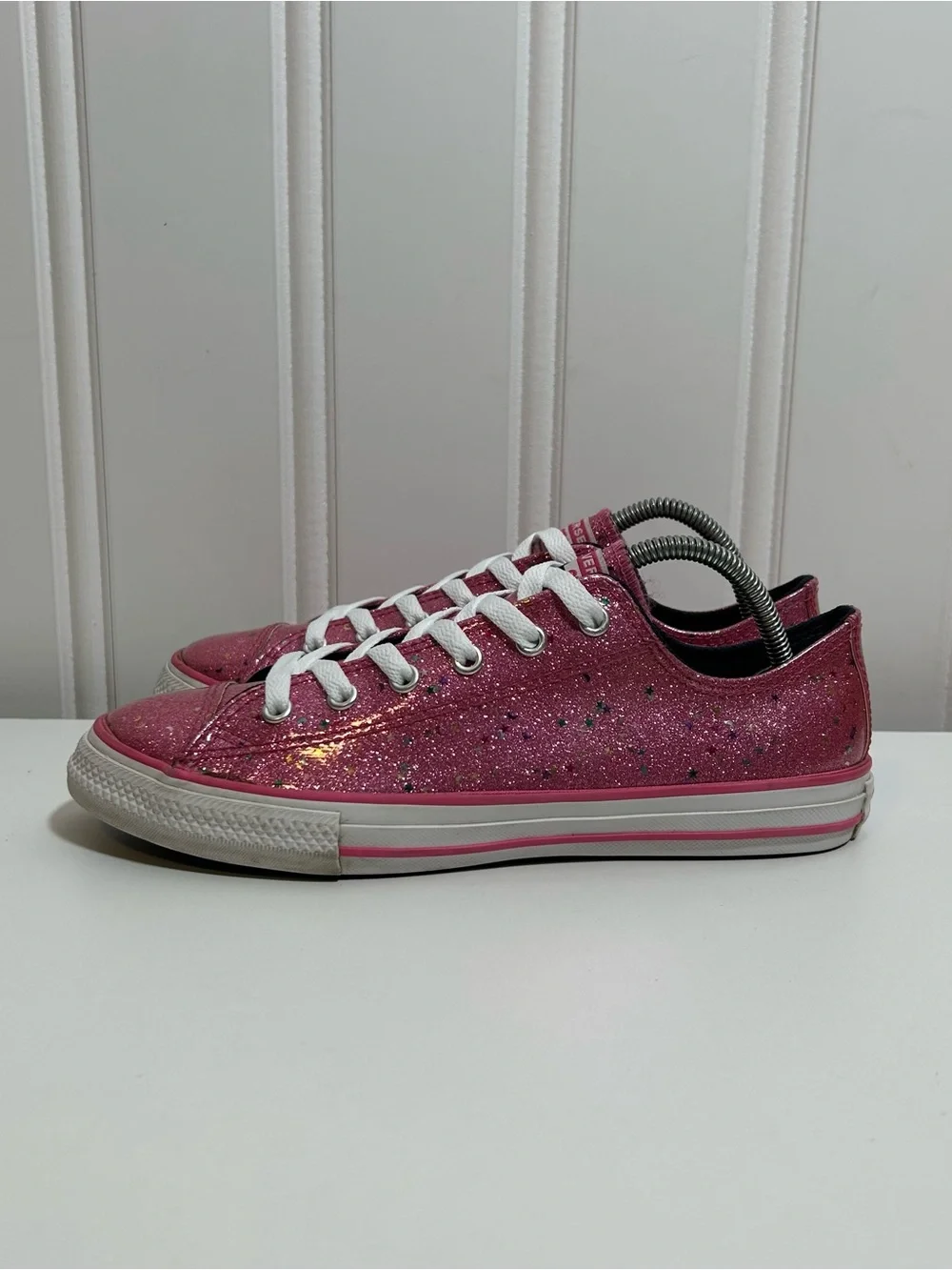 Converse ctas Pink Glitter Low Top Sneakers (Kids)